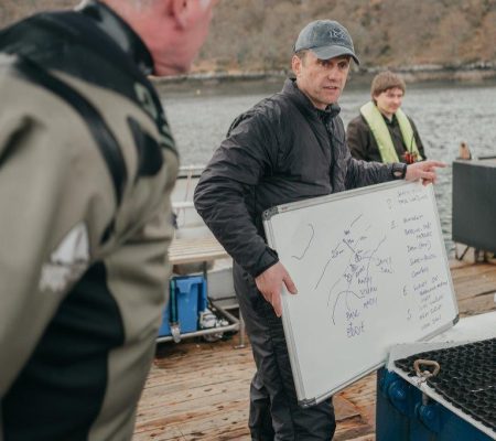 Andy instructing on an underwater surveyor  course